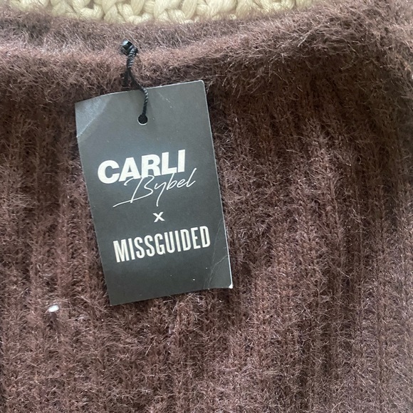 CARLI BYBEL X MISSGUIDED CHOCOLATE CO ORD FLUFFY KNIT SET - Picture 3 of 9